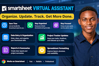be your smartsheet virtual assistant for data entry and project managemen