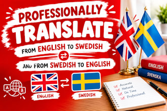 professionally translate from english to swedish and from swedish to english