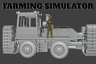 create game ready 3d tractor, truck and heavy machinery models in blender