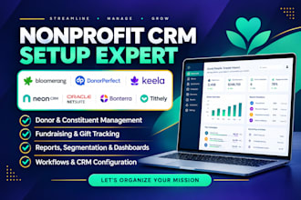 setup nonprofit crm bloomerang donorperfect keela neon netsuite bonterra tithely