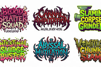 design goregrind, brutal death and slam metal logo