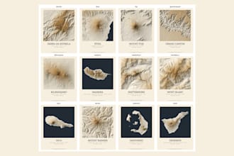 design a custom shaded relief or trail map poster