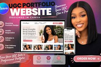 design a professional ugc portfolio website in canva, ugc portfolio design