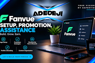 do fanvue setup, promotion, assistance