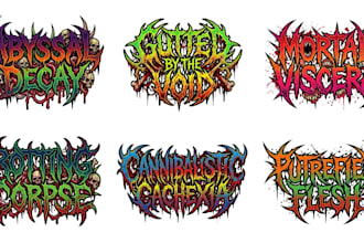 design deathgrind, death metal and brutal death logo
