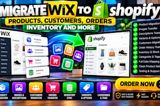 migrate wix ecommerce store to shopify products customers orders inventory