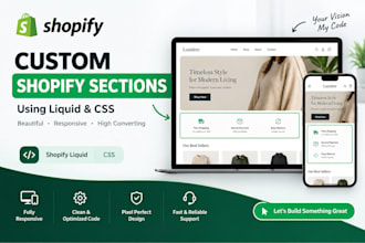 create a custom shopify section using liquid code and CSS