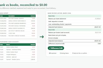 do bank reconciliation in excel and match your statements to your books