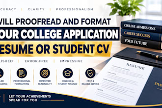 proofread and format your college application resume