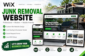 design a professional wix junk removal website for your hauling business