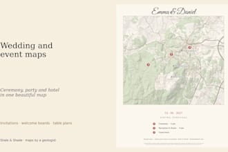 design an elegant wedding or event map for your invitations