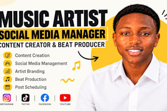 be your music artist social media manager, content creator and beat producer