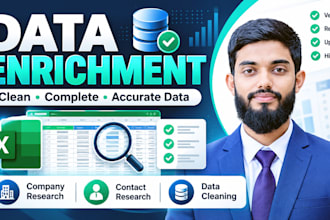 do data enrichment, company research and data cleaning