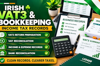 prepare irish income tax records and vat3 bookkeeping for your business