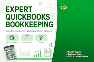 do quick books bookkeeping, bank reconciliation and categorization