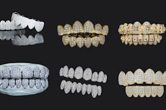 do custom grillz 3d jewelry cad design teeth grillz hip hop jewelry stl