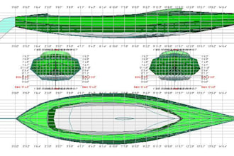 create boat hull  lines plan from sketch and dimension