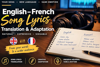 translate and adapt your song lyrics between english and french
