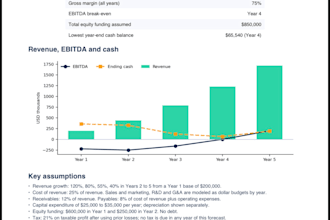 build a startup financial model and 3 statement forecast in excel
