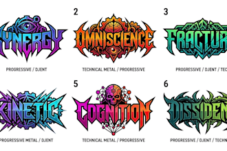 design progressive metal, djent and technical metal logo