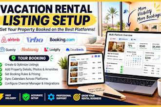 setup listing on airbnb vrbo guesty hostaway lodgify cloudbeds tour booking com