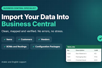 import your data into business central