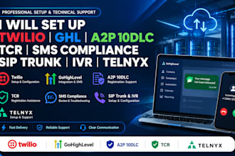 twilio ghl a2p 10dlc tcr SMS compliance registration sip trunk IVR telnyx setup