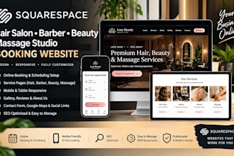 design hair salon barber beauty massage studio squarespace booking website