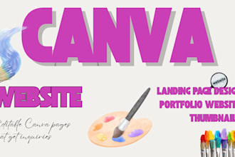 design a canva website, landing page, or portfolio