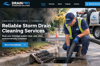 design wix storm drain cleaning website catch basin stormwater service website