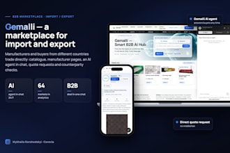build a b2b marketplace website with catalog, chats and CRM