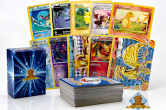 custom tcg cards, pokemon trading cards, card box and game card art