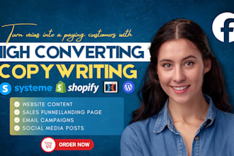 write high converting sales page copy, landing page copy, website copy