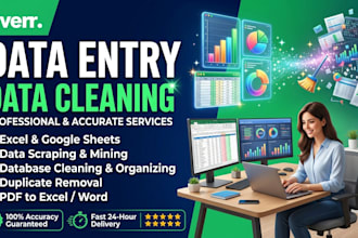 data entry and data cleaning, with accuracy and less time