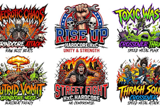 design grindcore, hardcore and crossover thrash logo