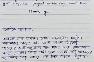 do handwriting in english and bangla