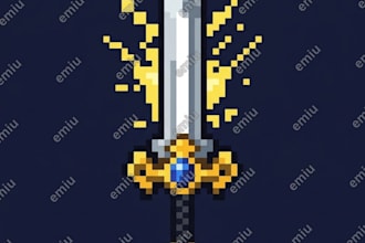 design 2d pixel art game assets, props, icons and more