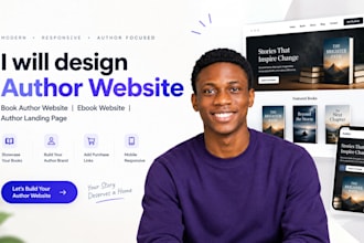 design author website, book author website, ebook website, author landing page