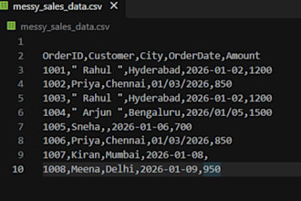 clean and format excel spreadsheets and CSV data