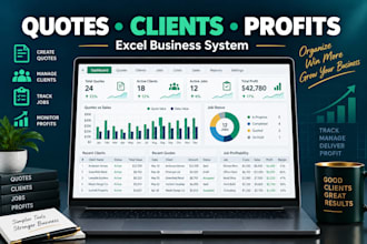 build an excel system for quotes clients and profit tracking
