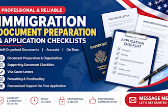 prepare professional immigration documents and application checklists