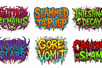 design brutal death, slam and goregrind band logo