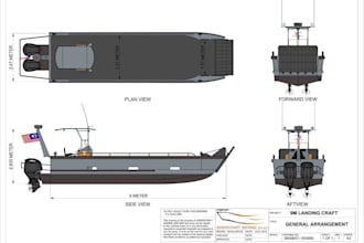 create workboat and landing craft construction drawings