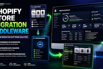 do custom shopify store migration middleware api integration data sync software