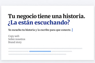 write your brand story and about us in spanish