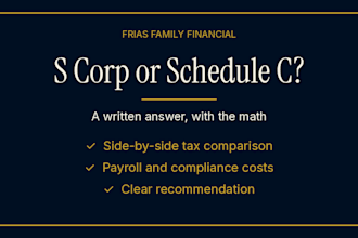 compare s corp vs schedule c taxes and give a written recommendation