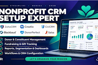 setup non profit crm zohocrm creatio civicrm  blackbaud donorperfect salsa