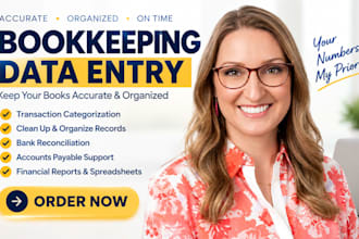 do bookkeeping, data entry, and organize financial transactions in excel 24 hrs