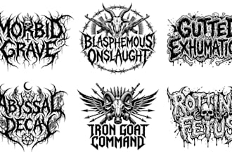 design blackened death, war metal and brutal death logo