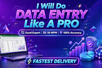do data entry, excel work, typing and copy paste work fast